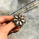 Cute Stamped Stone Flower Ring | Krush Exclusive-Cluster Rings-Rae Collective, Women's Online Fashion Boutique Located in Phoenix, Arizona (Scottsdale Area)