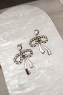 Stone Bliss Sterling Silver Bow Earrings-Stud Earrings-Rae Collective, Women's Online Fashion Boutique Located in Phoenix, Arizona (Scottsdale Area)