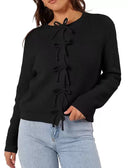 Mon Cherie Knit Bow-Front Cardigan-Cardigans-Rae Collective, Women's Online Fashion Boutique Located in Phoenix, Arizona (Scottsdale Area)
