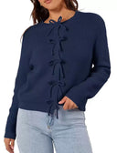 Mon Cherie Knit Bow-Front Cardigan-Cardigans-Rae Collective, Women's Online Fashion Boutique Located in Phoenix, Arizona (Scottsdale Area)