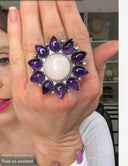 OPAL Sunflower Cluster Sterling Silver Rings-Cluster Rings-Rae Collective, Women's Online Fashion Boutique Located in Phoenix, Arizona (Scottsdale Area)
