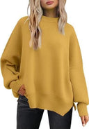 Luxe Viscose Cozy Comfort Side Slit Sweater-Sweaters-Krush Kandy, Women's Online Fashion Boutique Located in Phoenix, Arizona (Scottsdale Area)