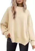 Luxe Viscose Cozy Comfort Side Slit Sweater-Sweaters-Krush Kandy, Women's Online Fashion Boutique Located in Phoenix, Arizona (Scottsdale Area)