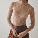 Chic Lace Mesh Top-Long Sleeve Tops-Rae Collective, Women's Online Fashion Boutique Located in Phoenix, Arizona (Scottsdale Area)