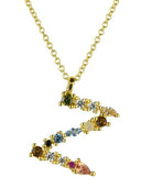 Dainty Initial Cubic Zirconia Necklace-Necklaces-Krush Kandy, Women's Online Fashion Boutique Located in Phoenix, Arizona (Scottsdale Area)