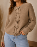 Mon Cherie Knit Bow-Front Cardigan
