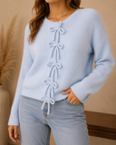 Mon Cherie Knit Bow-Front Cardigan