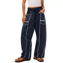 Luxe Contrast Stitching Wide Leg Pants-Pants-Krush Kandy, Women's Online Fashion Boutique Located in Phoenix, Arizona (Scottsdale Area)