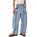 Luxe Contrast Stitching Wide Leg Pants-Pants-Krush Kandy, Women's Online Fashion Boutique Located in Phoenix, Arizona (Scottsdale Area)