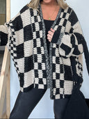 Vibe Check Long Sleeve Checkered Cardigan0-Cardigan-Krush Kandy, Women's Online Fashion Boutique Located in Phoenix, Arizona (Scottsdale Area)