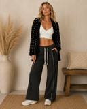 POL Pearl-Embellished Chenille Cardigan