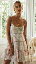 Dreamy Floral Mini Dress-Dresses-Krush Kandy, Women's Online Fashion Boutique Located in Phoenix, Arizona (Scottsdale Area)