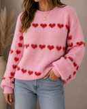 Red Heart Valentine Long Sleeve Knit Sweater