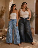 Rosewood Rebel Wide Leg Pearl Denim Pants