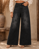 Rosewood Rebel Wide Leg Pearl Denim Pants