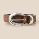 Oval Buckle Soft Leather Belt