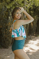High Waist Floral Two Piece-Swimwear-Krush Kandy, Women's Online Fashion Boutique Located in Phoenix, Arizona (Scottsdale Area)
