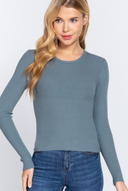 Luxe Ribbed Long Sleeve Crew Sweater-Tops-Rae Collective, Women's Online Fashion Boutique Located in Phoenix, Arizona (Scottsdale Area)