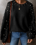 Pearly Chic Luxe Viscose Pearl Sweater-Sweaters-Rae Collective, Women's Online Fashion Boutique Located in Phoenix, Arizona (Scottsdale Area)