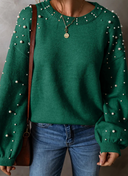 Pearly Chic Luxe Viscose Pearl Sweater-Sweaters-Rae Collective, Women's Online Fashion Boutique Located in Phoenix, Arizona (Scottsdale Area)