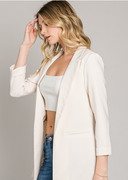Zoom Meeting Lined Long Blazer Jacket-Blazers-Rae Collective, Women's Online Fashion Boutique Located in Phoenix, Arizona (Scottsdale Area)