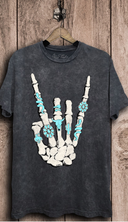 Skeleton Rock Hand Sign Graphic Top-Graphic Tees-Rae Collective, Women's Online Fashion Boutique Located in Phoenix, Arizona (Scottsdale Area)