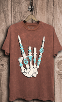 Skeleton Rock Hand Sign Graphic Top-Graphic Tees-Rae Collective, Women's Online Fashion Boutique Located in Phoenix, Arizona (Scottsdale Area)