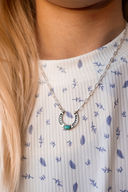 Horseshoe Harmony Single Stone Necklace-Chain Necklaces-Rae Collective, Women's Online Fashion Boutique Located in Phoenix, Arizona (Scottsdale Area)