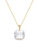 Glass Stone Square Minimalist Necklace-Necklaces-Krush Kandy, Women's Online Fashion Boutique Located in Phoenix, Arizona (Scottsdale Area)