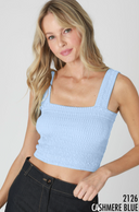 Shirred Square Neck Crop Top-Tanks-Rae Collective, Women's Online Fashion Boutique Located in Phoenix, Arizona (Scottsdale Area)