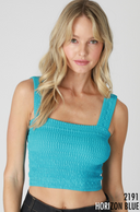 Shirred Square Neck Crop Top-Tanks-Rae Collective, Women's Online Fashion Boutique Located in Phoenix, Arizona (Scottsdale Area)