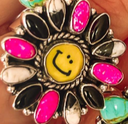 Happy Days Smiley Checkered Stone Rings-Cluster Rings-Rae Collective, Women's Online Fashion Boutique Located in Phoenix, Arizona (Scottsdale Area)