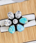 One Of A Kind Opal & White CZ Rings-Rings-Rae Collective, Women's Online Fashion Boutique Located in Phoenix, Arizona (Scottsdale Area)