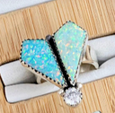 Opal & CZ Stone Stone Ring-Rings-Rae Collective, Women's Online Fashion Boutique Located in Phoenix, Arizona (Scottsdale Area)