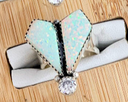 Opal & CZ Stone Stone Ring-Rings-Rae Collective, Women's Online Fashion Boutique Located in Phoenix, Arizona (Scottsdale Area)