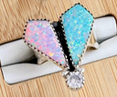 Opal & CZ Stone Stone Ring-Rings-Rae Collective, Women's Online Fashion Boutique Located in Phoenix, Arizona (Scottsdale Area)
