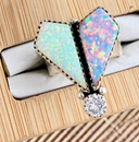Opal & CZ Stone Stone Ring-Rings-Rae Collective, Women's Online Fashion Boutique Located in Phoenix, Arizona (Scottsdale Area)