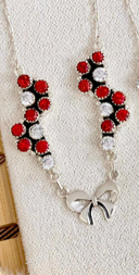 One Of A Kind Opal & Bow Necklaces-Chain Necklaces-Rae Collective, Women's Online Fashion Boutique Located in Phoenix, Arizona (Scottsdale Area)