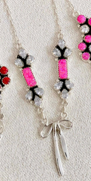 One Of A Kind Opal & Bow Necklaces-Chain Necklaces-Rae Collective, Women's Online Fashion Boutique Located in Phoenix, Arizona (Scottsdale Area)