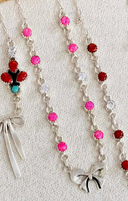 One Of A Kind Opal & Bow Necklaces-Chain Necklaces-Rae Collective, Women's Online Fashion Boutique Located in Phoenix, Arizona (Scottsdale Area)