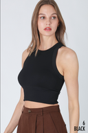 Niki Biki Ribbed High Neck Crop Top-Tanks-Rae Collective, Women's Online Fashion Boutique Located in Phoenix, Arizona (Scottsdale Area)