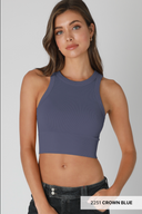 Niki Biki Ribbed High Neck Crop Top-Tanks-Rae Collective, Women's Online Fashion Boutique Located in Phoenix, Arizona (Scottsdale Area)