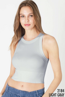 Niki Biki Ribbed High Neck Crop Top-Tanks-Rae Collective, Women's Online Fashion Boutique Located in Phoenix, Arizona (Scottsdale Area)