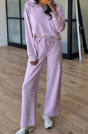 Half Zip Thumbhole Sleeve Hoodie Active Pants 2pcs Outfit