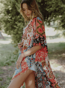 Boho Floral Patchwork Kimono