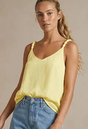 Classic V-neck Tank Top With Strap Accent