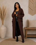 Set The Tone Open Long Knit Pocket Cardigan