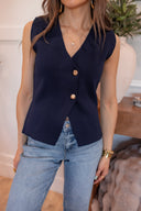 The Pretty Little Button Vest Top