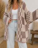 Vibe Check Long Sleeve Checkered Cardigan