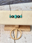 Turquoise Cluster Bar Necklace-Necklaces-Rae Collective, Women's Online Fashion Boutique Located in Phoenix, Arizona (Scottsdale Area)